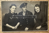 ac532 - Kriegsmarine sailor with girls studio portrait photo
