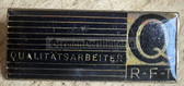 ac482 - RFT East German Radio & TV maker - Quality Worker award badge