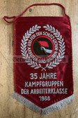 ac538 - Kampfgruppen embroidered pennant Wimpel - c1988 35 years anniversary