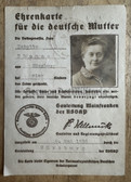 ac629 - c1936 Ehrenkarte für die Deutsche Mutter - NSDAP support for German Mothers - four children