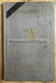 ac630 - c1942 Deutsches Reich Fremdenpass - passport for non Germans to a man from Berlin