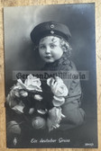 ac633 - German WW1 sentimental postcard - child in uniform