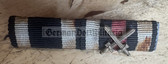 ac612 - original German WW1 medal ribbon bar - Iron Cross & Hindenburg Cross with Swords