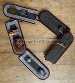 ac620 - MfS Stasi Wachregiment FD NCO Veteran service memento - from 1969 to 1972 - his shoulder boards with all the badges & awards he earned