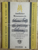 ac635 - c1957 Leipziger Messe - Leipzig Trade Fair - Entry ticket ID for official traders