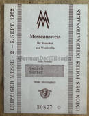 ac638 - c1962 Leipziger Messe - Leipzig Trade Fair - Entry ticket ID for visitors from West Berlin with DDR Zoll entries