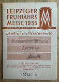ac639 - c1955 Leipziger Messe - Leipzig Trade Fair - Entry ticket ID for official traders