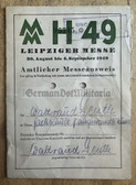 ac640 - c1949 Leipziger Messe - Leipzig Trade Fair - Entry ticket ID for official traders