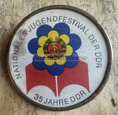 om001 - c1984 DDR anniversary FDJ youth festival in Berlin participant badge