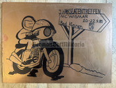 ac664 - c1985 East German biker club MC Wismar meeting in Bad Kleinen - sign/plaque