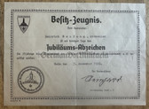 ac645 - c1936 award certificate Deutscher Reichskriegerbund - war veterans organisation - 25 years membership badge
