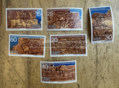 od083 - East German postage stamps set - archeological research institute Humboldt University Berlin