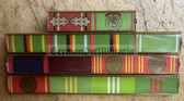is002 - 14 place paper medal ribbon bar - VP VoPo Volkspolizei police - might be Feuerwehr Fire Service - senior Officer & non Officer & good enough for a General