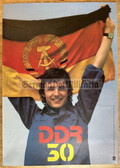gw077 - c1979 original East German propaganda poster - 30th anniversary of the DDR - 16" x 11 3/8"