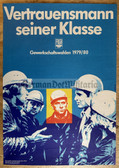 gw079 - c1979 original East German propaganda poster - FDGB Trade Union elections - 16" x 11 3/8"
