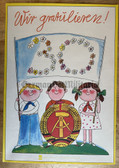 gw085 - c1979 original East German propaganda poster - 30th anniversary of the DDR - 16" x 11 3/8"