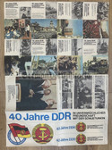 gw092 - c1989 very large original East German propaganda poster - 40th anniversary of the DDR - 33" x 23"