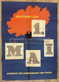 gw091 - c1960s very large original East German propaganda poster - May Day celebrations - 33" x 23"