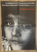 gw093 - c1978 very large original East German propaganda poster - Solidarity with Chile  - 22 1/4" x 15 3/4"