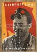 gw088 - c1962 very large original East German propaganda poster - May Day celebrations - 22 1/4" x 15 3/4"