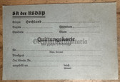ac713 - c1930s SA Gruppe Hochland - membership fees receipt card - blank
