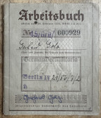 ac709 - c1936 Arbeitsbuch for a man from Berlin - worked at Henschel aircraft factory in Berlin during the war and then became an SED instructor & lecturer in the 1950s