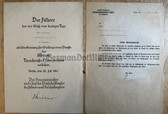 ac682 - c1941 Deutsche Reichsbahn railways mechanic - Treuedienst-Ehrenzeichen in silver - award certificate with cover document