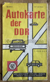 ac776 - c1975 East German car road map of the DDR - wall chart type
