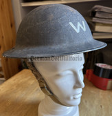 ac725 - original British WW2 Air Raid Warden helmet with full liner & elastic chin strap