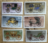 od139 - East German postage stamps set - historic horse drawn carriages