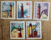 od040 - East German postage stamps set - DDR lighthouses on the Baltic Sea