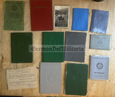 od058 - East German large lot of documents for a husband & wife from Haldensleben- membership books + inland waterways boating driving licence + NVA WdA military passport and more