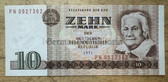 od214 - East German 10 Marks issued banknote from 1975 - legal tender - very good condition