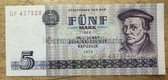 od219 - East German 5 Marks issued banknote from 1975 - legal tender - very good condition