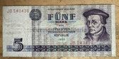 od222 - East German 5 Marks issued banknote from 1975 - legal tender - very good condition