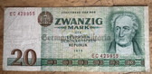 od225 - East German 20 Marks issued banknote from 1975 - legal tender - very good condition