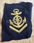 ft022 - patch on cloth - Obermaat Volksmarine VM Navy Technischer Dienst - Technical Service/Engineering - sleeve patch - blue