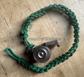 oo008 - Volkspolizei BePo East German Riot Police whistle with light green lanyard - worn on uniforms