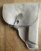 wo047 - white leather Makarov Pistol Holster - MdI marked - riot police BePo & traffic police duties