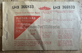 ac806 - complete British WW2 motor fuel ration coupon book - cars upto 1100cc