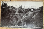 ac818 - British WW1 machine gunners wearing gas masks in trench -