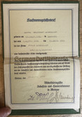 ac825 - c1938 German Professional Qualification cert book - accountant in Weimar