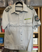 wo014 - VP VoPo Volkspolizei uniform jack shirt Dienstbluse with sleeve patch and ribbon bar- Meister rank - size 40N