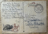 ac862 - c1941 Wehrmacht Feldpost card with Panzer tank on it