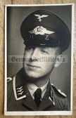 ac873 - Luftwaffe NCO Oberfeldwebel with visor hat portrait photo