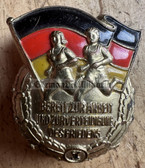 om364 - c1950s East German enamel sports badge level I with serial number - full size - worn on uniforms