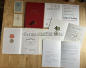 ag001 - lot of certificates - NVA Major - includes inked signature by Generalmajor Rauchpach (Karl-Marx-Stadt military district commander)