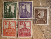 ac901 - early scarce East German postage stamp set - City of Leipzig - from c1946/47