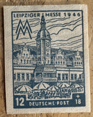 ac902 - early scarce East German postage stamp set - c1946 Leipziger Messe - Leipzig Trade Fair