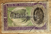 ac914 - c1941/42 French Vichy government 1 Franc "Bon de Solidarité" (Solidarity Voucher) with portrait of  Philippe Pétain